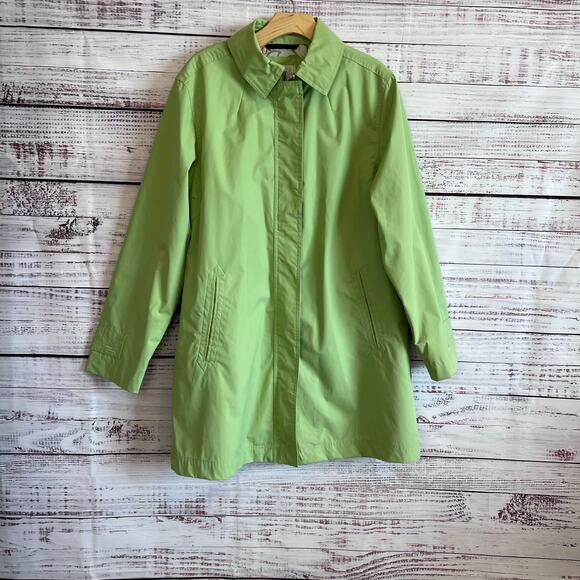 White Stag Jackets & Blazers - White Stag Lime Green Floral Lining Lightweight Rain Jacket Women's 12/14